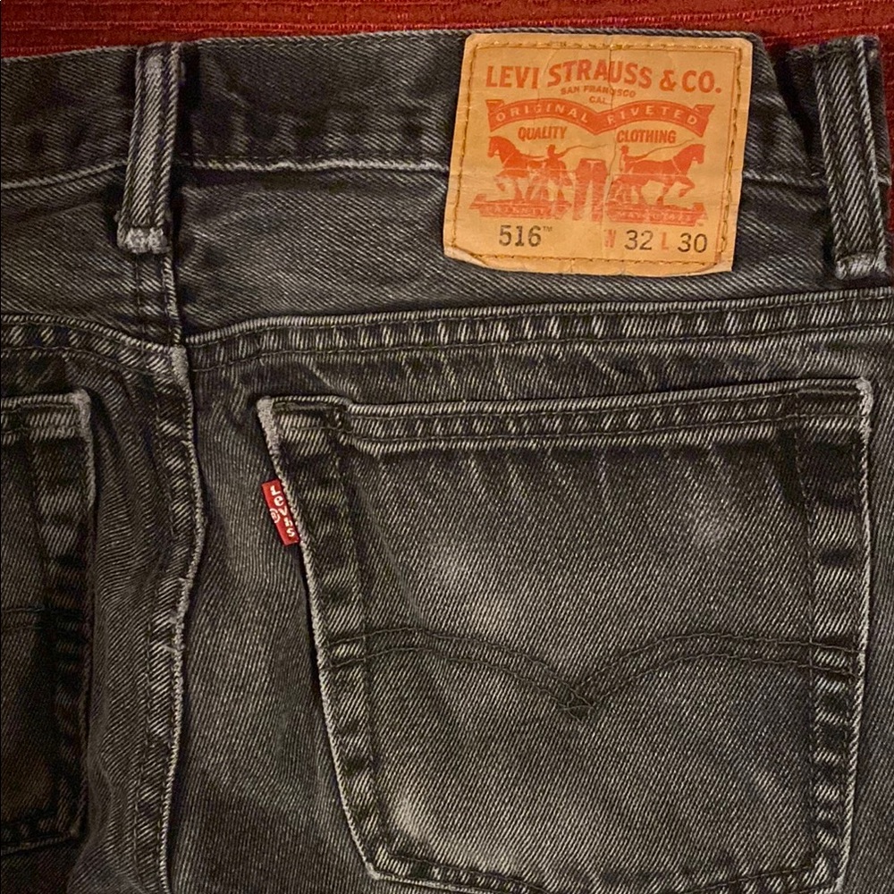 Levi's Black Slim Straight Jeans with Iconic Leather Patch